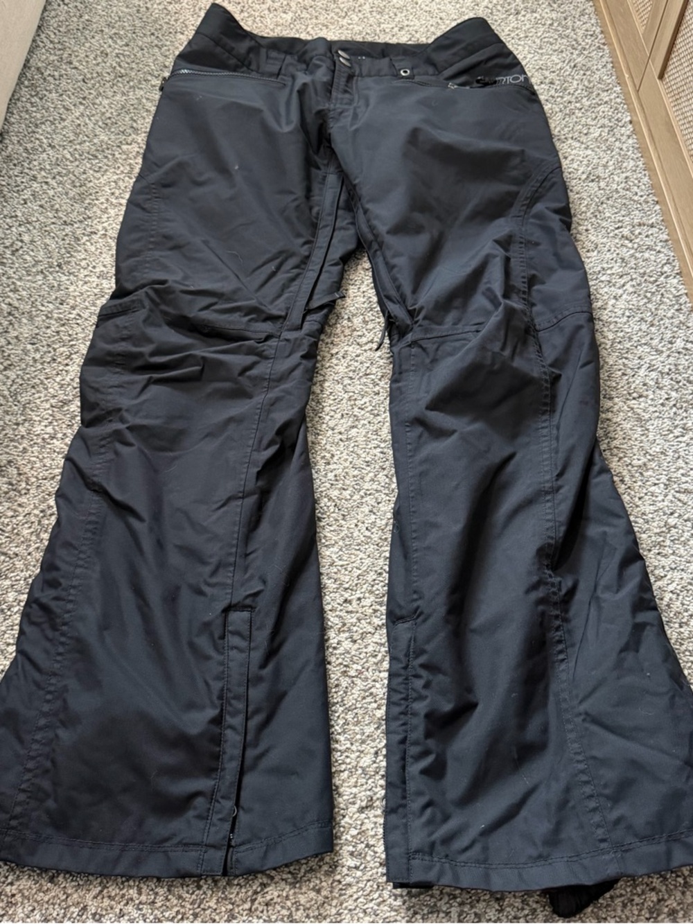 Women’s Burton Black Dry Ride Snow / Ski Pants with Branded Zip Detail Size M